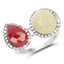 Anillo de Zafiro Rosa y Zafiro Blanco de 8.86 Quilates en Plata Esterlina