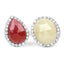 Anillo de Zafiro Rosa y Zafiro Blanco de 8.86 Quilates en Plata Esterlina