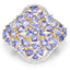 Anillo de Clúster de Tanzanita Baño de Oro de 14K