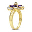 1.40 Carat Amethyst and White Topaz Sterling Silver Ring