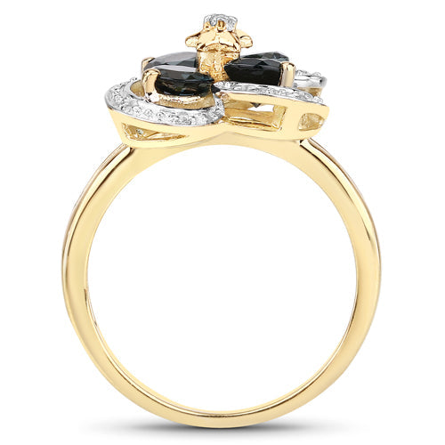 1.76 Carat London Blue Topaz & White Topaz Sterling Silver Ring