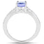 2.13 Carat Genuine Tanzanite & White Topaz Sterling Silver Ring