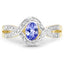 Anillo de Compromiso de Plata Esterlina con Tanzanita Genuina de 0.75 Quilates