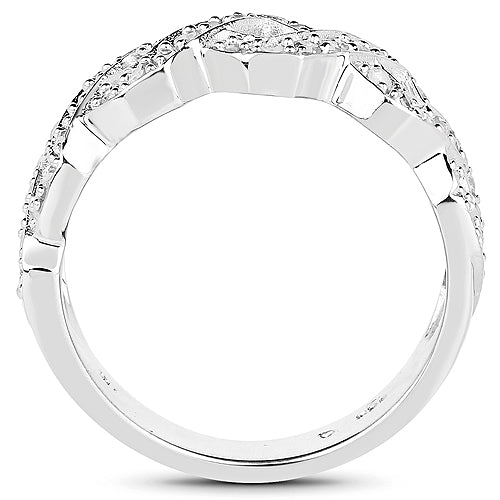 Bague de fiançailles en argent sterling avec diamant blanc véritable de 0,40 carat