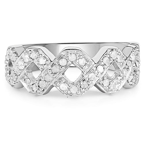Bague de fiançailles en argent sterling avec diamant blanc véritable de 0,40 carat