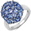 Two Tone Plated 2.54 Carat Genuine Tanzanite Ring