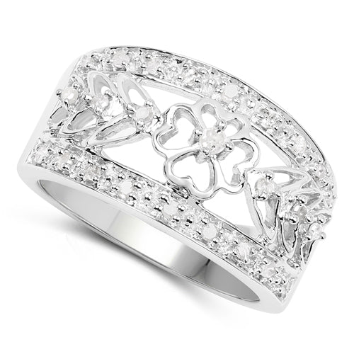 Bague de fiançailles en argent sterling avec diamant blanc de 0,31 carat
