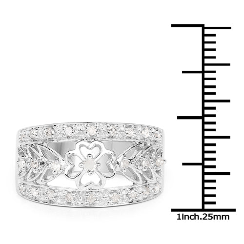 Bague de fiançailles en argent sterling avec diamant blanc de 0,31 carat