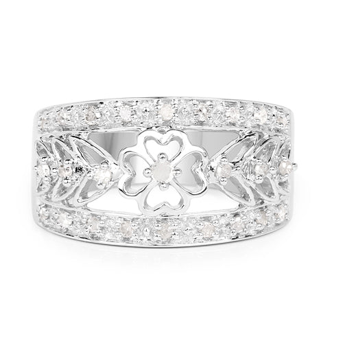 Bague de fiançailles en argent sterling avec diamant blanc de 0,31 carat