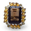 17.85 Carat Smoky Quartz & Citrine Sterling Silver Ring