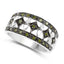 Anillo de Plata Esterlina con Diamante Verde Genuino de 0.32 Quilates