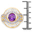 Bague Cocktail en Or Jaune 14K Plaqué Améthyste et Tanzanite