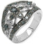 Anillo de Compromiso de Plata Esterlina con Diamante Azul Genuino de 0.47 Quilates