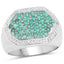 Bague de fiançailles en argent sterling .925 avec émeraude véritable de 1,43 carat