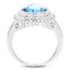 5.30 Carat Genuine Blue Topaz Sterling Silver Engagement Ring