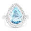 5.30 Carat Genuine Blue Topaz Sterling Silver Engagement Ring