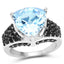 Bague en Topaze Bleue et Spinelle Noir de 5,49 Carats