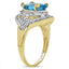 14K Yellow Gold Plated Swiss Blue Topaz Ring in Sterling Silver