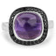 Anillo de Plata de Ley con Amatista y Espinela Negra de 5.25 Quilates