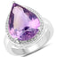 9.00 Carat Genuine Amethyst Sterling Silver Ring
