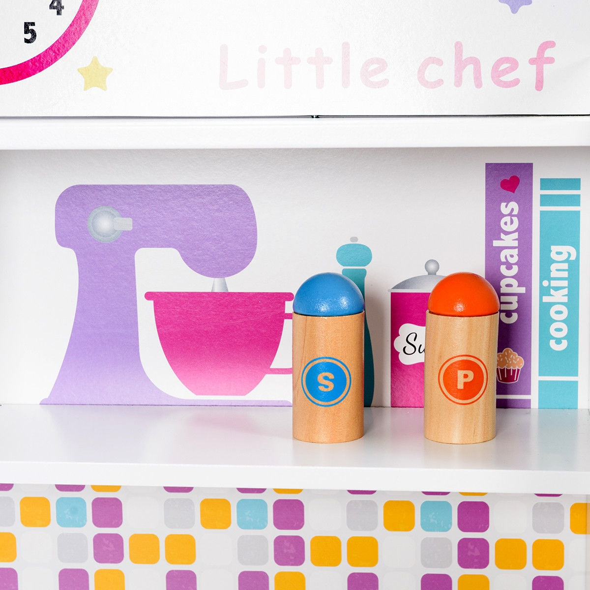 Juego de cocina de madera para niños - Rosa
