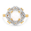 14K Yellow Gold Plated Opal and White Topaz Sterling Silver Ring