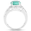 4.72 Carat Emerald and White Diamond Sterling Silver Ring