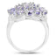 Elegant Tanzanite Cluster Ring in Sterling Silver