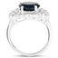 Anillo de plata esterlina con topacio azul de Londres y diamantes de 5.11 quilates