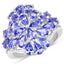4.20 Carat Genuine Tanzanite Sterling Silver Engagement Ring