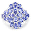 4.20 Carat Genuine Tanzanite Sterling Silver Engagement Ring