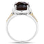 Bague en argent sterling avec quartz fumé et diamants de 3,28 carats