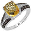 Anillo de Compromiso de Citrino y Diamante de 2.82 Quilates en Plata Esterlina .925