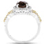 1.90 Carat Smoky Quartz & Diamond Sterling Silver Cocktail Ring
