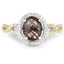 1.90 Carat Smoky Quartz & Diamond Sterling Silver Cocktail Ring