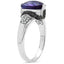 Anillo de cóctel de plata esterlina con amatista y diamantes de 3.71 quilates
