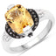 Anillo de Compromiso de Citrino y Diamante de 2.83 Quilates en Plata Esterlina .925