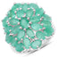 5.88 Carat Genuine Emerald .925 Sterling Silver Engagement Ring