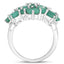 Bague de fiançailles en argent sterling .925 avec émeraude véritable de 5,88 carats