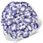 Bague cocktail en argent sterling avec tanzanite véritable de 7,08 carats