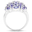 Bague cocktail en argent sterling avec tanzanite véritable de 7,08 carats