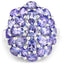 Bague cocktail en argent sterling avec tanzanite véritable de 7,08 carats
