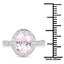 Bague en or rose 14K plaqué kunzite et zircon blanc