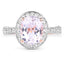 Bague en or rose 14K plaqué kunzite et zircon blanc
