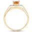 Anillo de Citrino y Topacio Blanco Baño de Oro de 14K