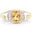 Anillo de Citrino y Topacio Blanco Baño de Oro de 14K