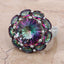 Bague en argent sterling avec quartz arc-en-ciel de 11,45 carats