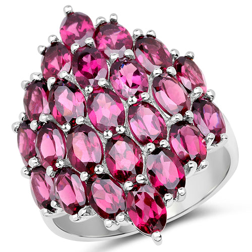 11.50 Carat Genuine Rhodolite Sterling Silver Engagement Ring