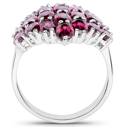 11.50 Carat Genuine Rhodolite Sterling Silver Engagement Ring