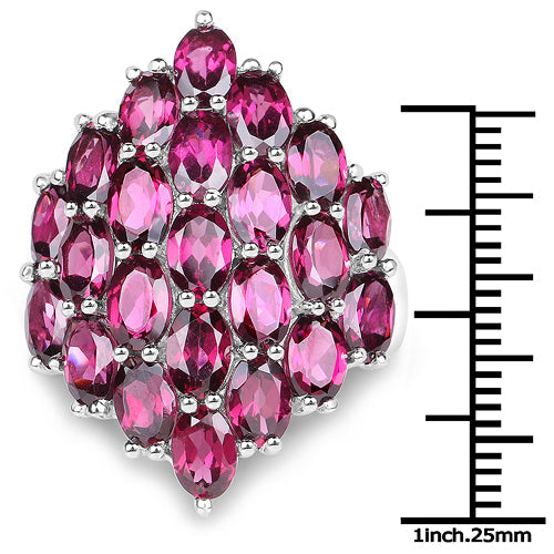 11.50 Carat Genuine Rhodolite Sterling Silver Engagement Ring